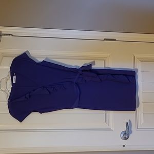 Calvin Klein dark purple sleeveless dress w/ belt